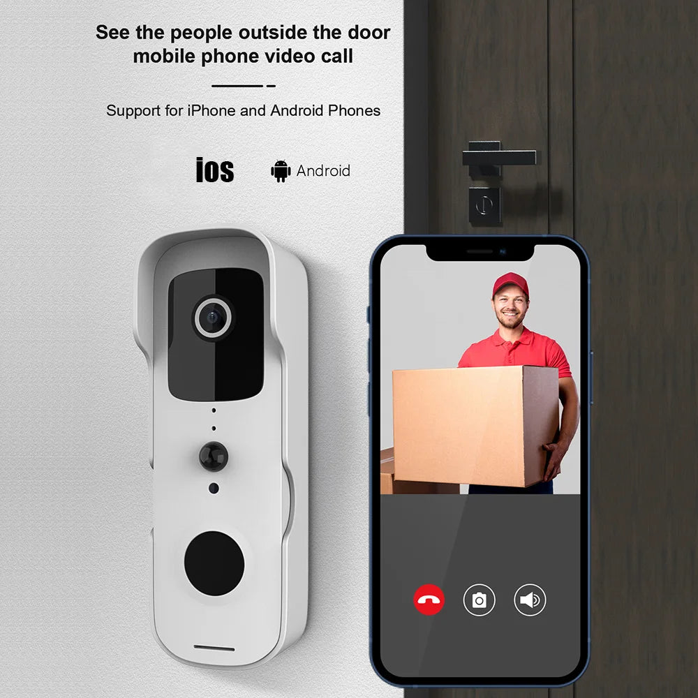 V30 Tuya Smart Video Doorbell Wireless WiFi 1080P Video Intercom Door Bell Two-Way Audio Works With Alexa Echo Show Google Home
