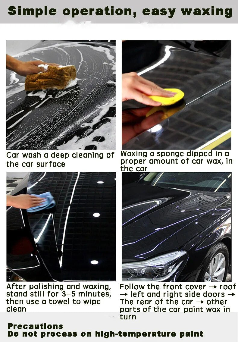 Car Polish Car Wax Crystal Plating Set Covering Paint Surface Coating Formula Hard Glossy Wax Layer Waterproof Film