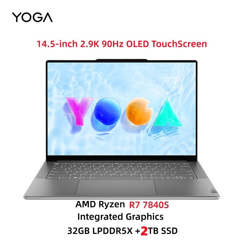 Lenovo YOGA Air14s Laptop 2023 AMD R7 7840S 16G/32GB RAM 1T/2TB SSD 14.5-inch 2.9K 90Hz OLED Touch Screen Computer Notebook PC