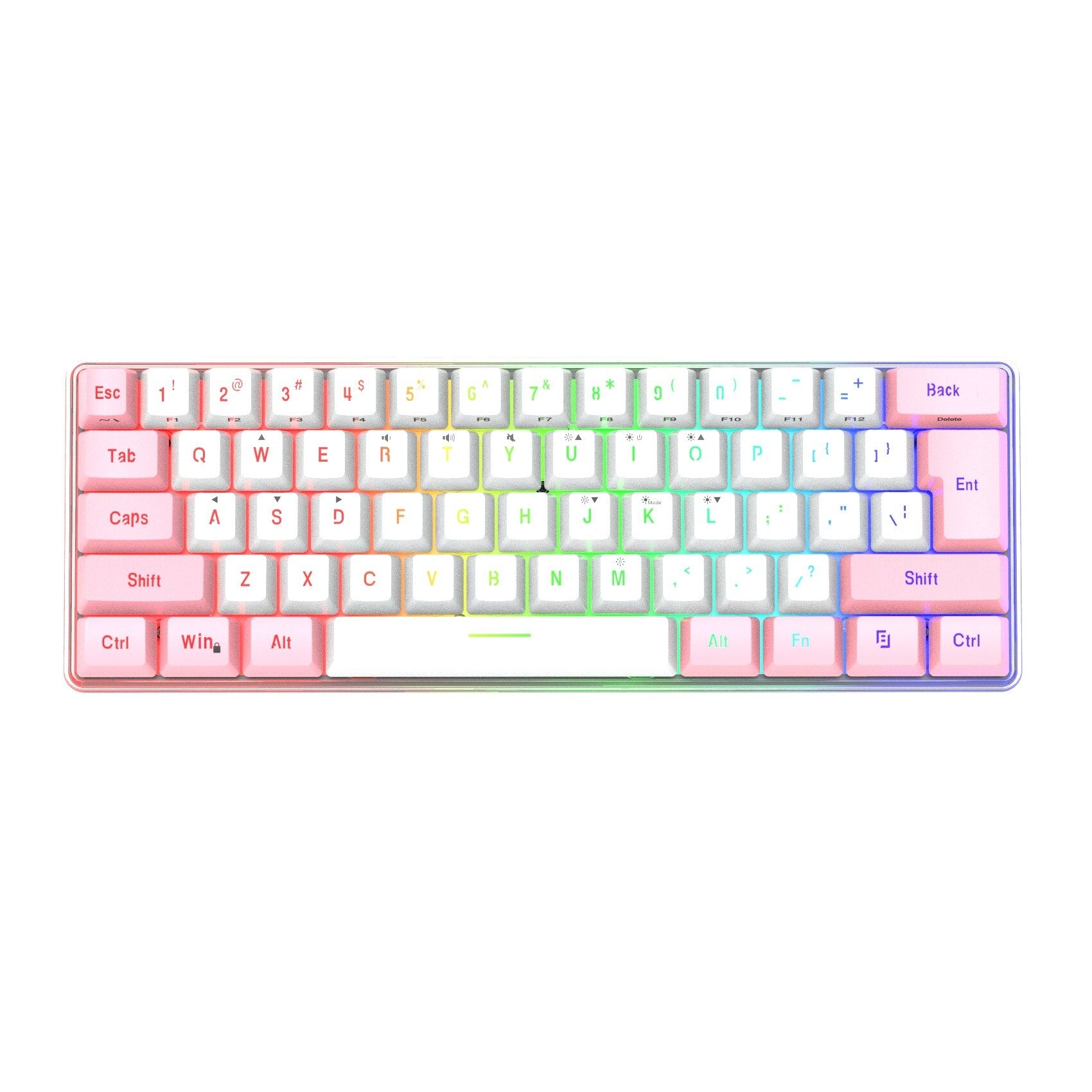 61 Key K401 for PC Laptop Desktop Wired Gaming Film Keyboard RGB Illuminated Keyboard 60% PC Gaming Keys