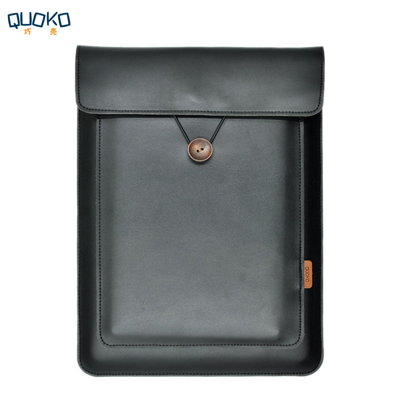 Double Layer High Capacity 13 Inch Laptop Bag Cover PU Leather Sleeve Case For M1 M2 MacBook Pro Air 13.3 13.6 Dell HP