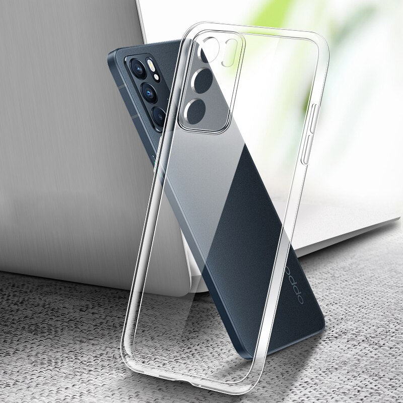 Transparent Thin Phone Case for OPPO Reno 6 Pro Plus 6Z Soft Clear High Qualtiy TPU Original Back Cover Reno6 6Pro 4G 5G Carcasa