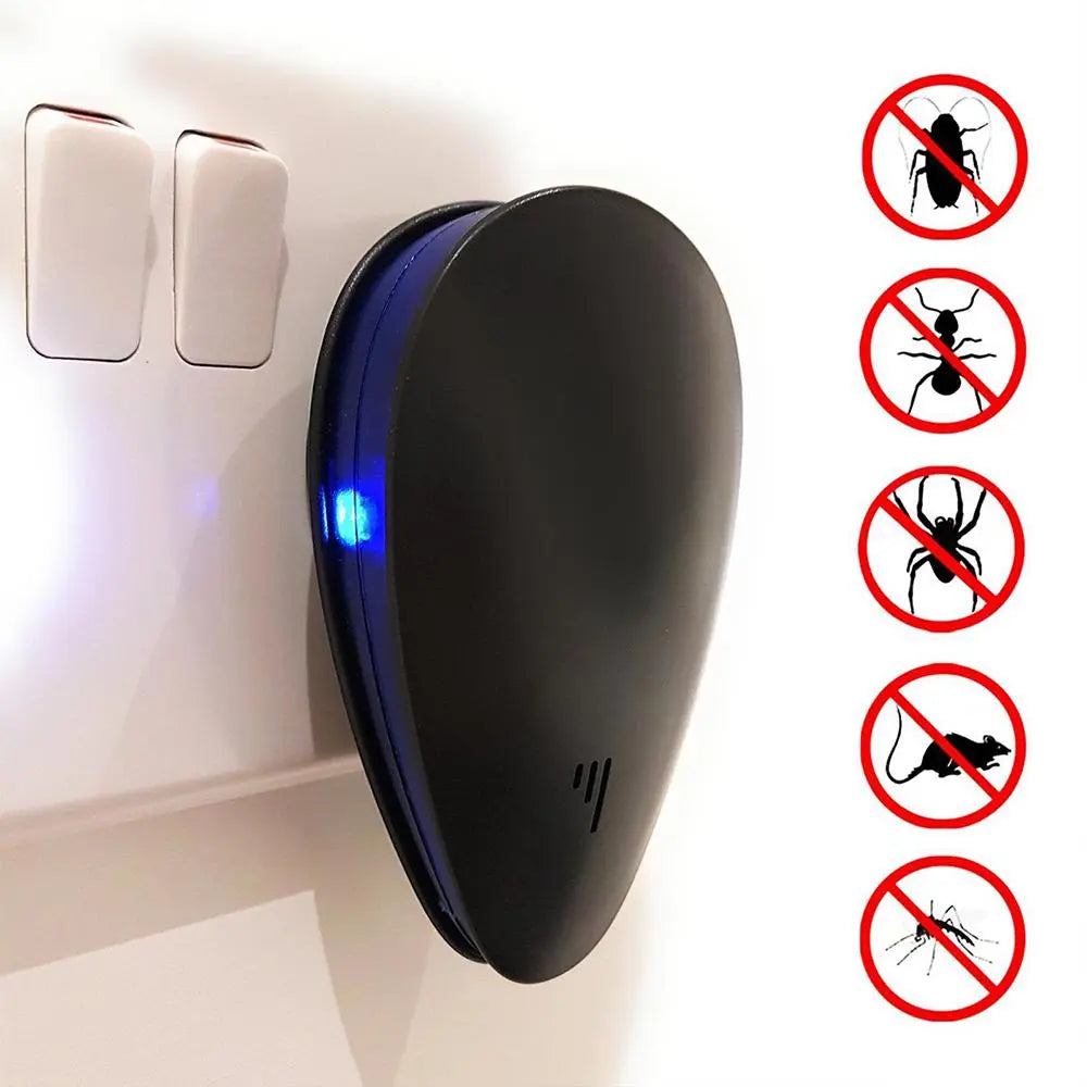 US/UK/EU Plug Ultrasonic Pest Repeller Anti Rodent Mice Cockroach Rat Spider Insect Mosquito Killer Electronic Repellent Home