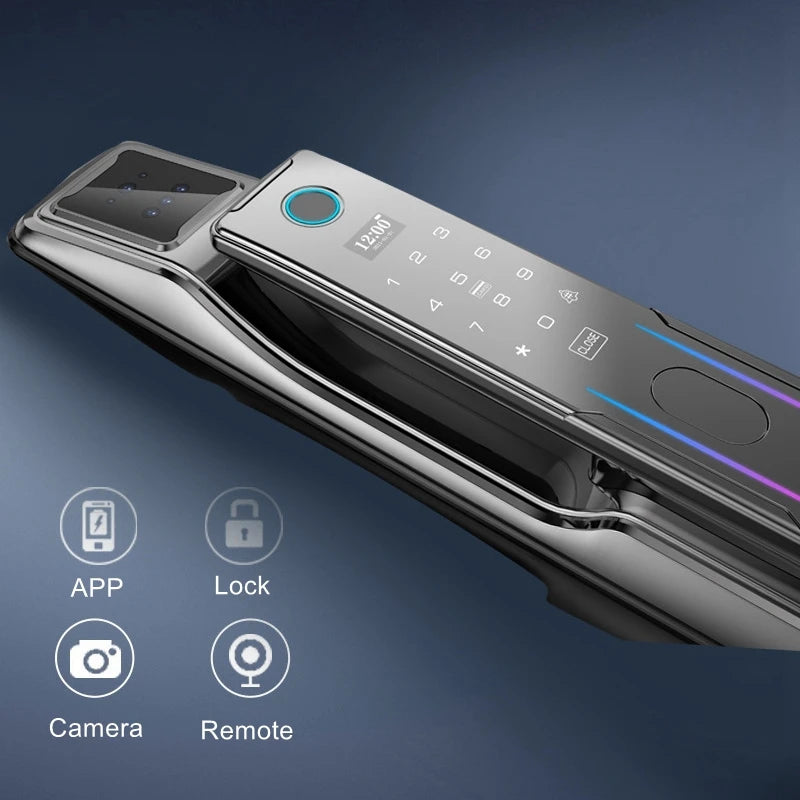 Auto Wifi Fingerprint Electronice Face Recognition Door Lock Keyless Entry Security Home Alarm Password Gate Lock For Apartment
