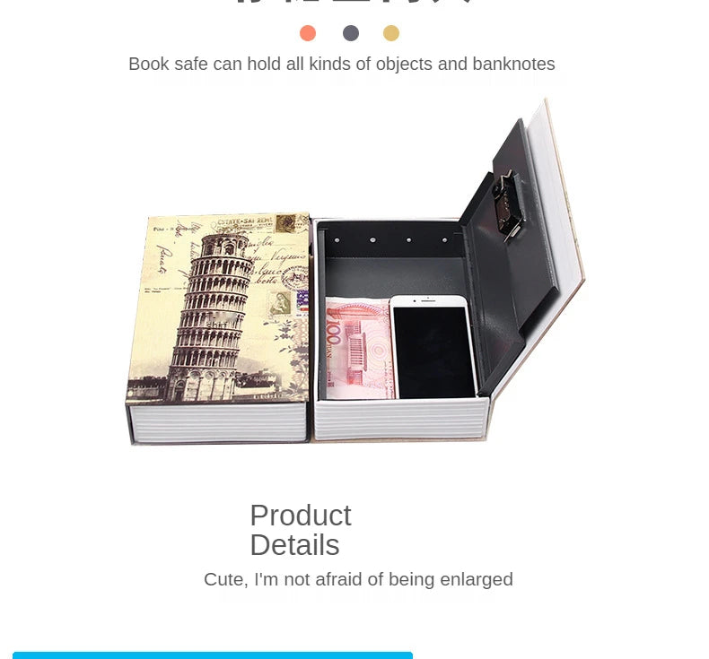 Book Safe Box Password Box with Lock Student Hidden Mobile Phone Storage Box Simulation Net Celebrity Adult Home Piggy Bank