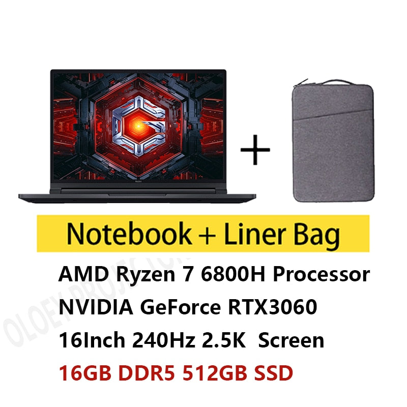 Xiaomi Redmi G Pro Gaming Laptop 2022 AMD R7 6800H Geforce RTX 3060 GPU 16GB/32GB RAM 512GB/1TB SSD 16.1Inch 240Hz  Game Noteboo
