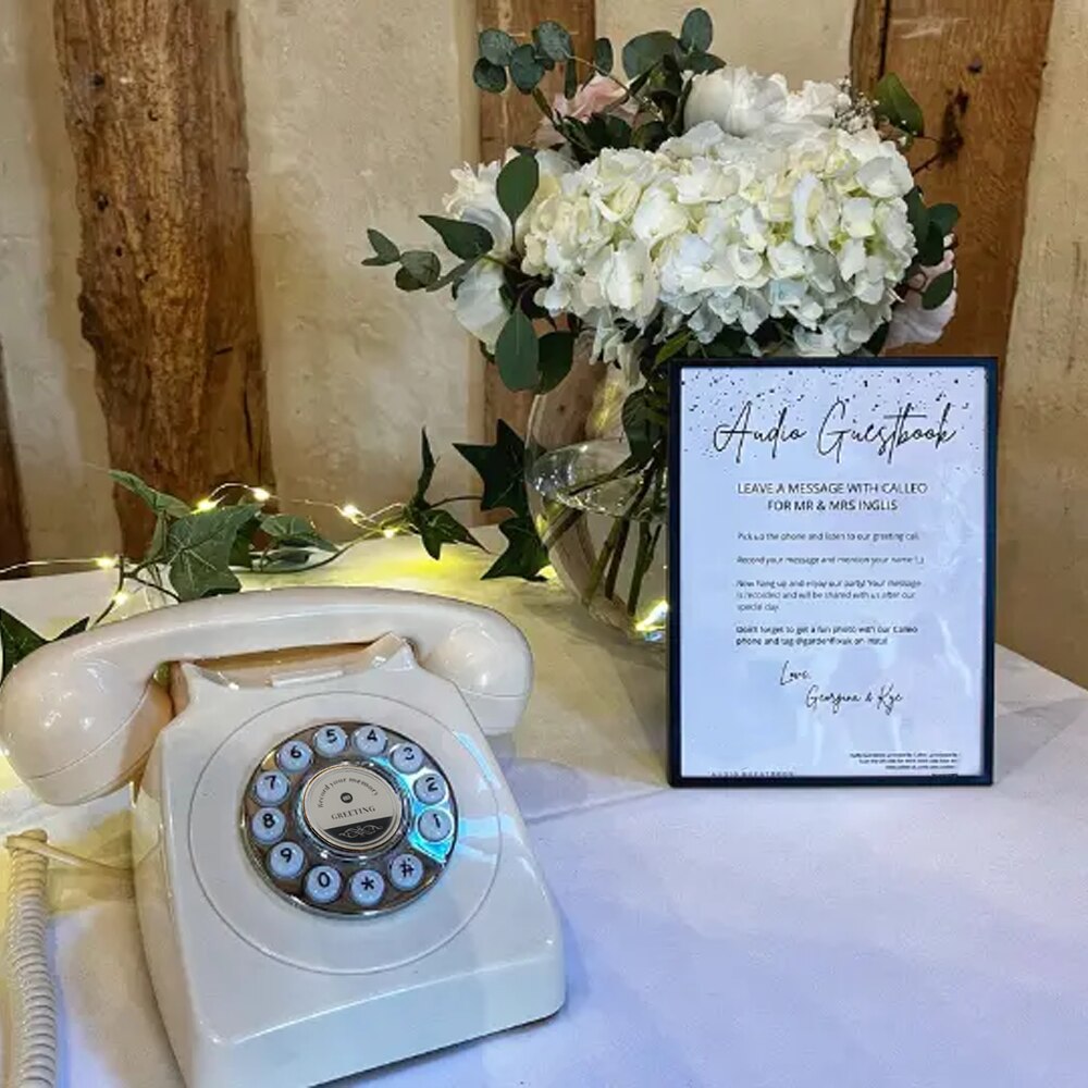 Wholesale Wedding beige Recorder Audio Guestbook Antique Telephones with Recording Function Retro Keypad Phone