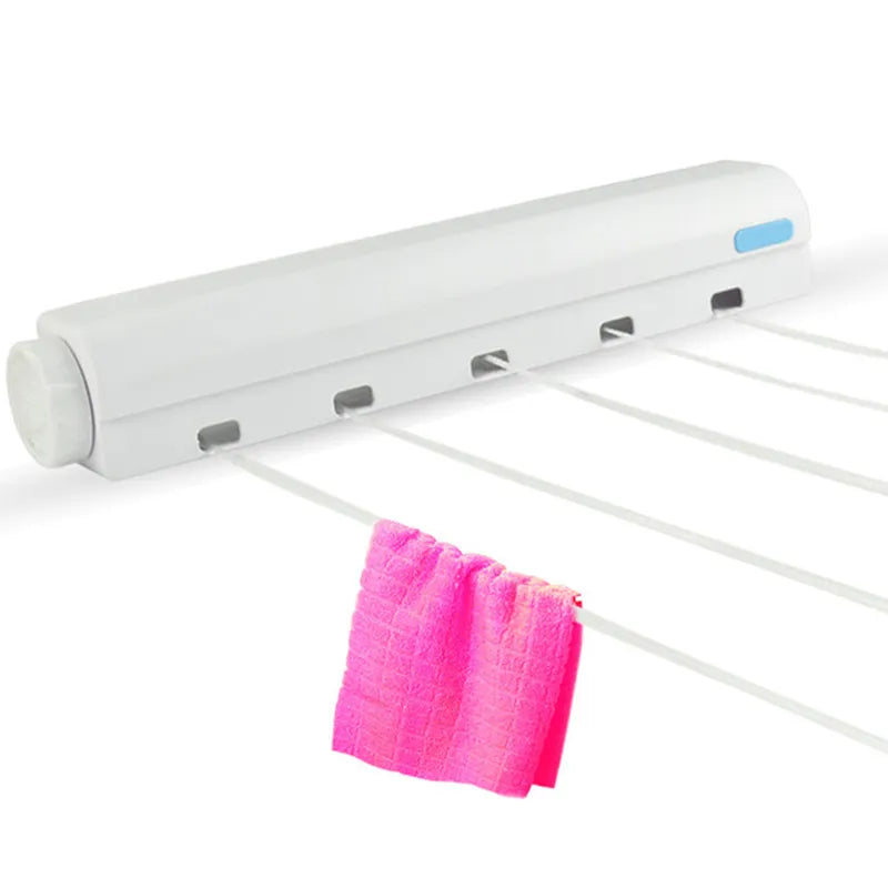 Retractable Indoor Clothesline Drying Hanger Wall Mounted Clothes Drying Rack Bathroom Invisible Clothesline