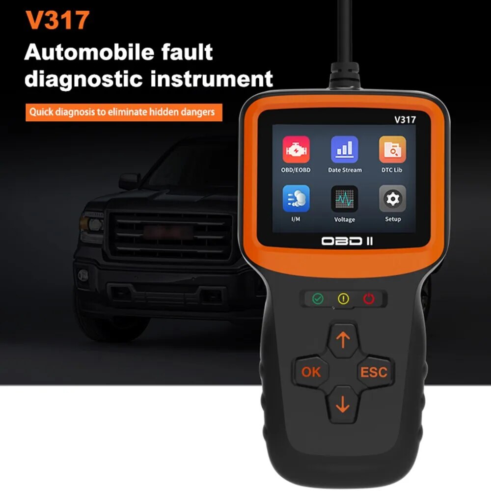 V317 Car Universal Diagnostic Tool Engine Fault Diagnosis OBD 2 Automobile Fault Detector OBD II EOBD Real-time Oxygen Sensor Te