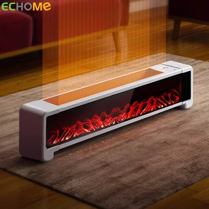 ECHOME 2200W Electric Heater Fireplaces 3D Simulation Flame for Bedroom Heating Indoor Electric Warmer Bath Winter Room Heater