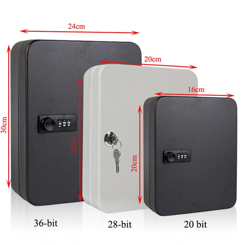 Storage Cabinet Car Home Security Lockable Key Safe Box Office Combination Lock Password Wall Mounted Resettable Code Metal