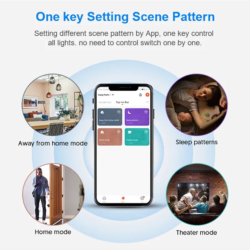 Tuya WiFi Smart Light Switch Wireless Push Button Switches 100-240V 1/2/3 Gang Lamp Controler Support Timing Alexa Google Home