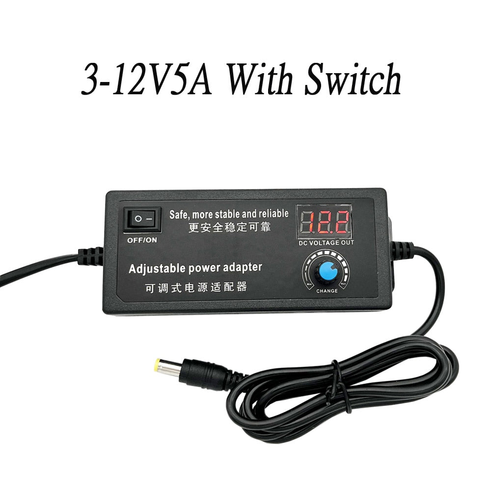 Adjustable AC to DC power supply 220V to 12V 3V 5V 6V 9V 12V 15V 18V 24V 1A 2A 3A 5A Universal Adapter