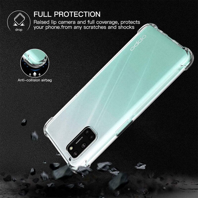 Transparent TPU Case For OPPO A96 5G A76 A36 4G A95 A55 A94 A74 A54 A93 A73 A72 A52 F15 F17 F19 Pro Silicone Bumper Back Cover