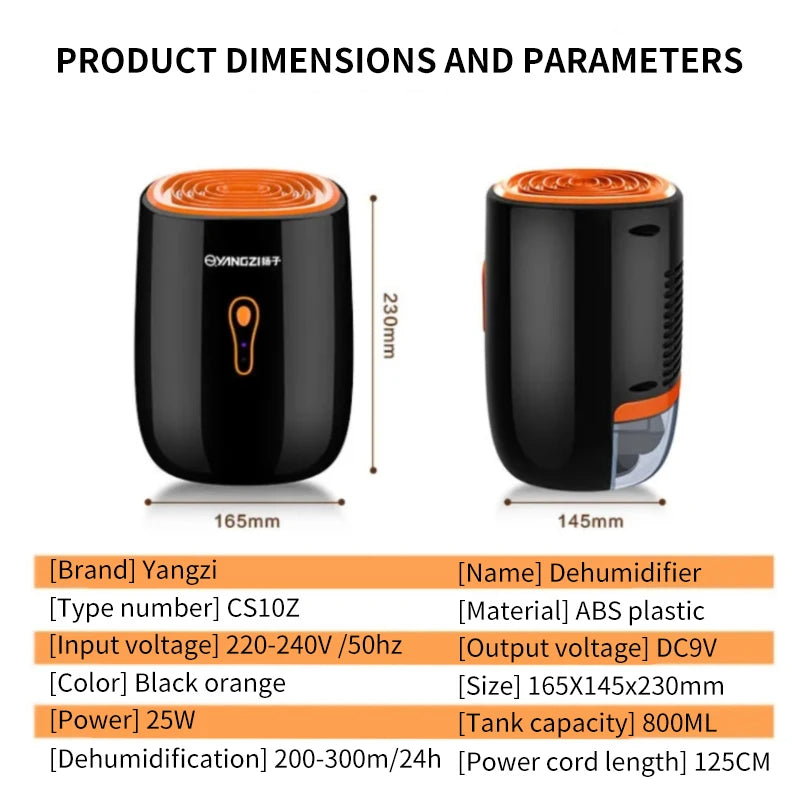 Dehumidifier for household small bedrooms basement moisture absorption drying dehumidification and moisture prevention devices