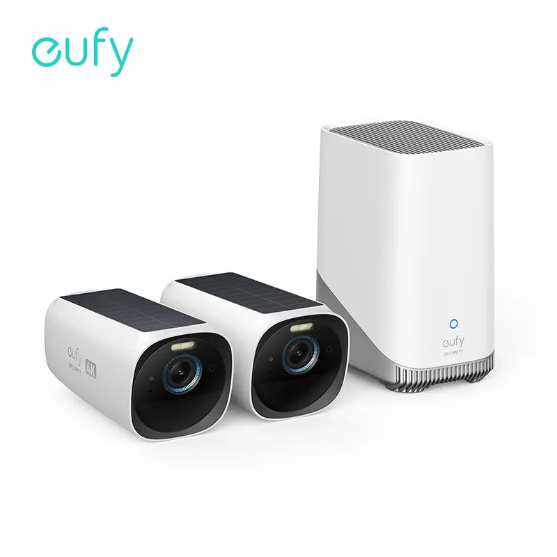 eufy security S330 eufyCam 3 Security Camera Outdoor Wireless 4K Camera Solar Panel Forever Power Face Recognition AI