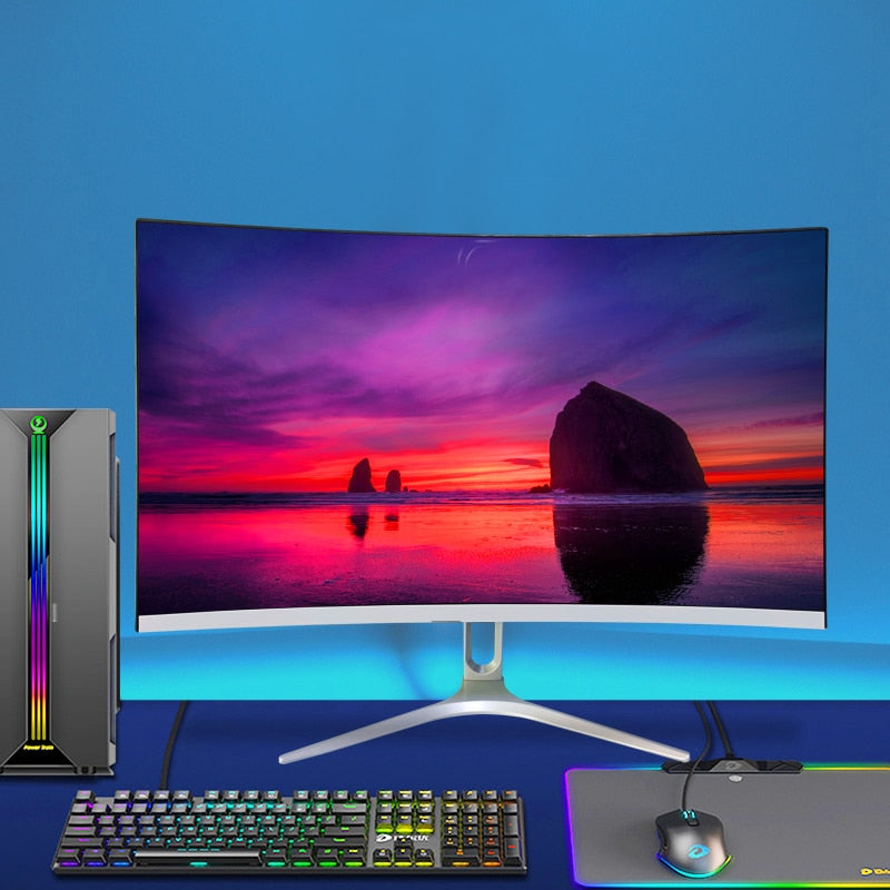 MUCAI 24/27 Inch Curved Monitor 75Hz Desktop PC Lcd FHD Display Gaming MVA Panel Screen Computer LED 1080P HDMI-compatib/VGA