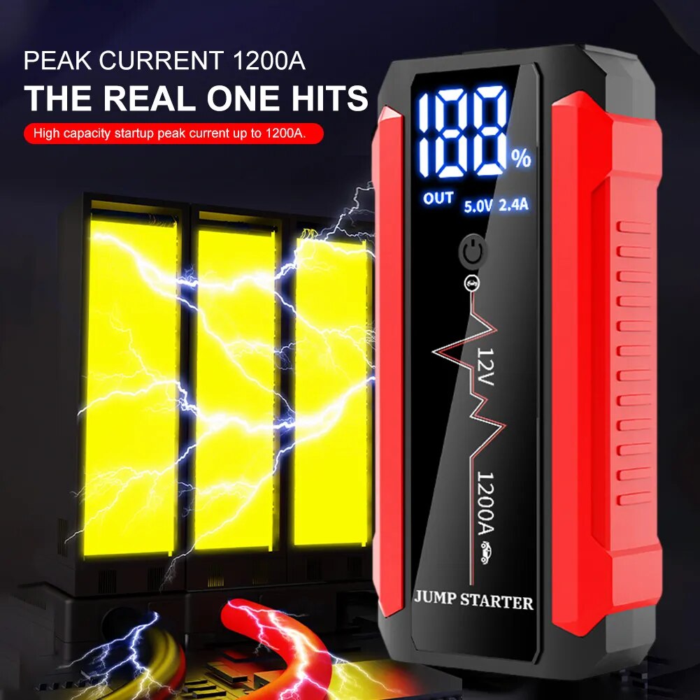 30000mAh Car Battery Jump Starter Power Bank  Portable USB Fast Charger with LED Lamp 12V Emergency Booster Car Accessories