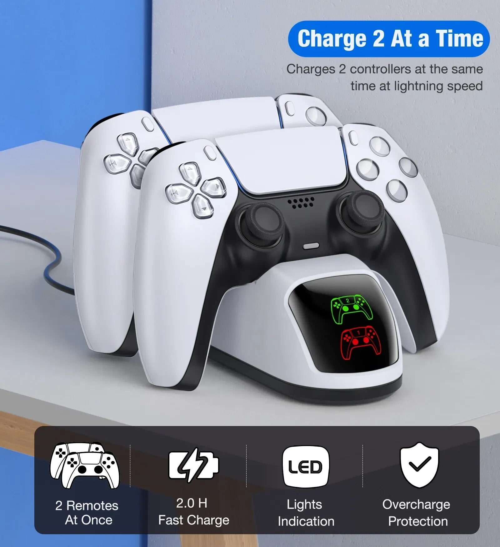 NEW2023 Fast Charger for Playstation 5 Controller Charger Station Charging Cradle Dock Station With LED Indicator for PS5 Gamepa