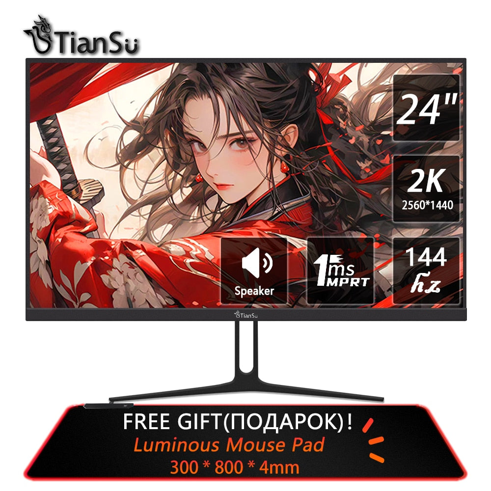 Tiansu 2K Monitor 24 inch 165hz for PC 144Hz Fast IPS Computer Monitor Gamer HDMI-compatible 24'' Screen Display Gaming Monitors