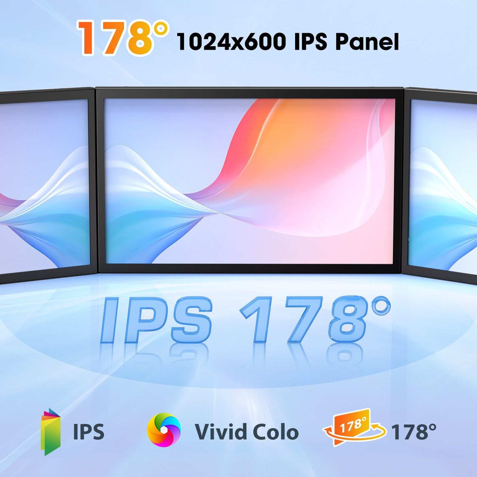 Miktver Driver Free 10.1 Inch Capacitive Touch Screen 1024*600 Portable HDMI Gaming Monitor 3ms Response Compatible Raspberry Pi