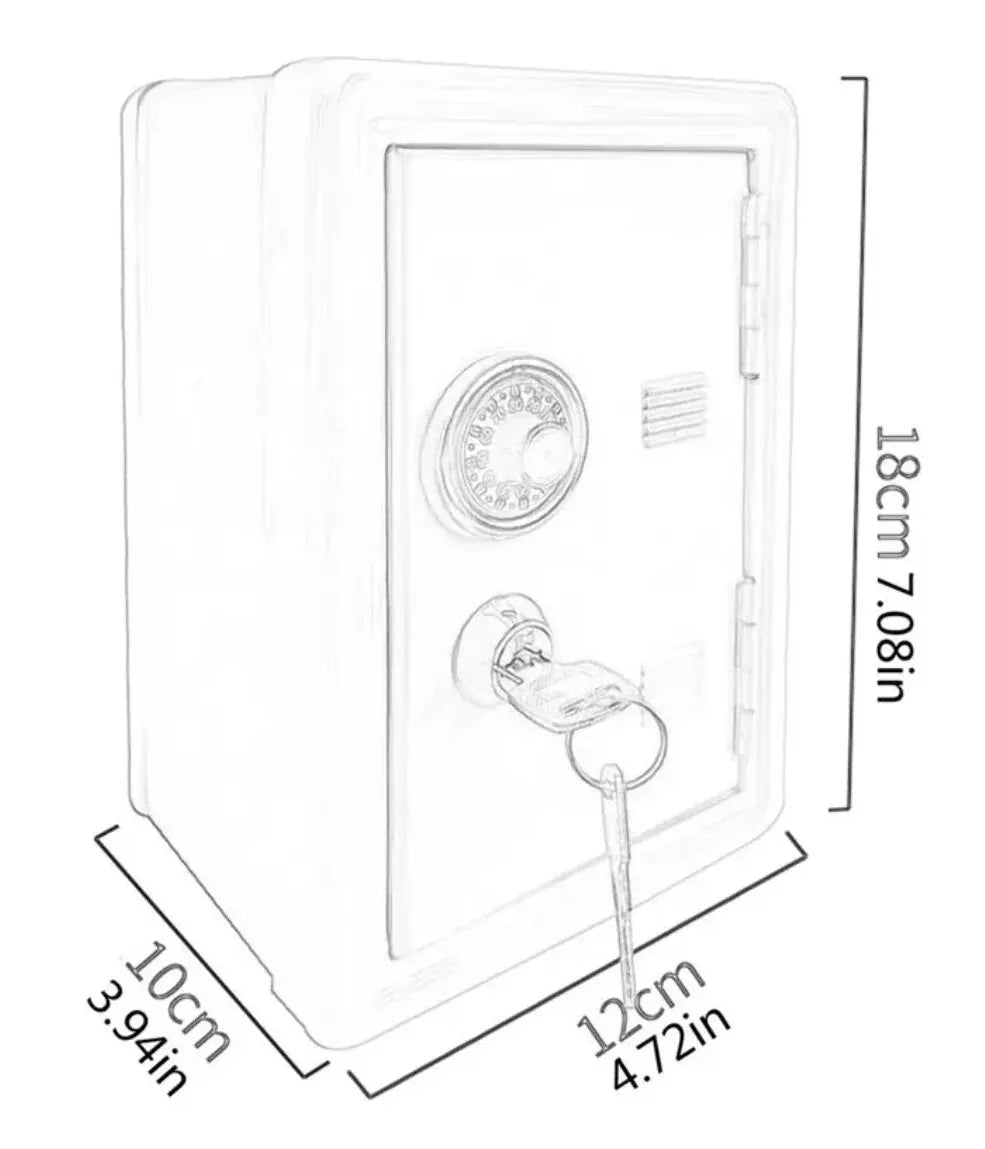 Household Insurance Box Vertical Mini Metal Safe Car Safe Key Insurance Cabinet Desktop Decoration Piggy Bank