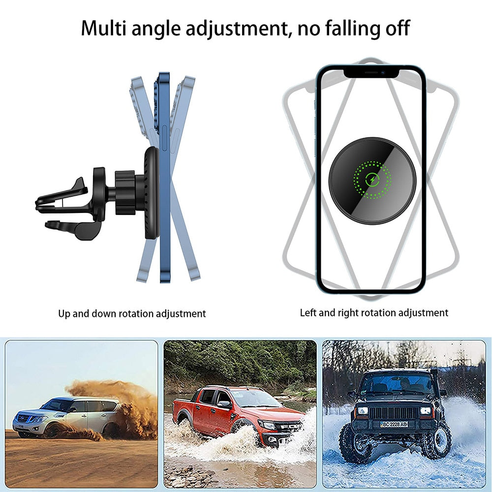 NEW 30W Magnetic Car Wireless Charger Air Vent Holder for iPhone 12 13 14 Pro Max Mini Fast Car Charging Phone Stand Chargers
