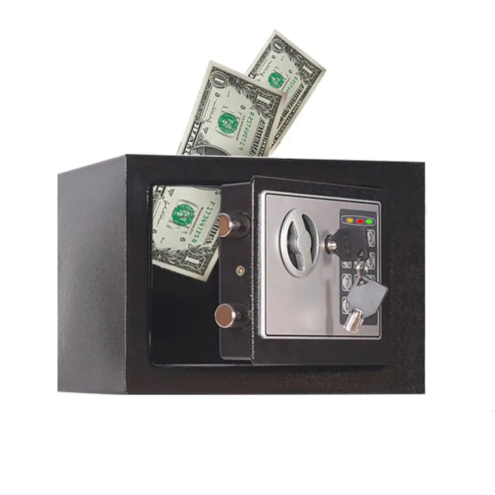 Safe Box Mini Steel Safes Money Bank Small Household Password Key Safety Security Box Keep Cash Jewelry Document Digital