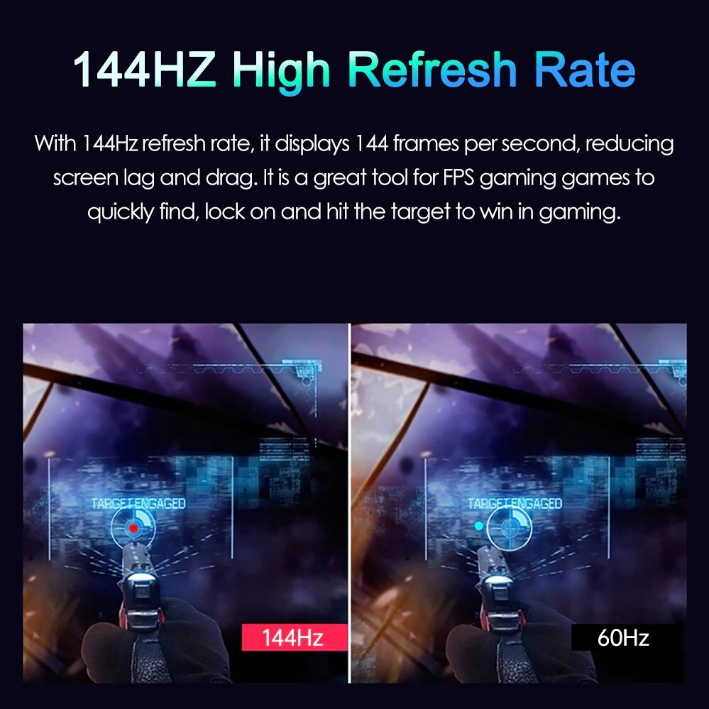 18 Inch 2.5K 144Hz Portable Monitor Freesync 99%DCI-P3 Display IPS Gaming Screen For PC Laptop Mac Phone Xbox PS4/5 Switch