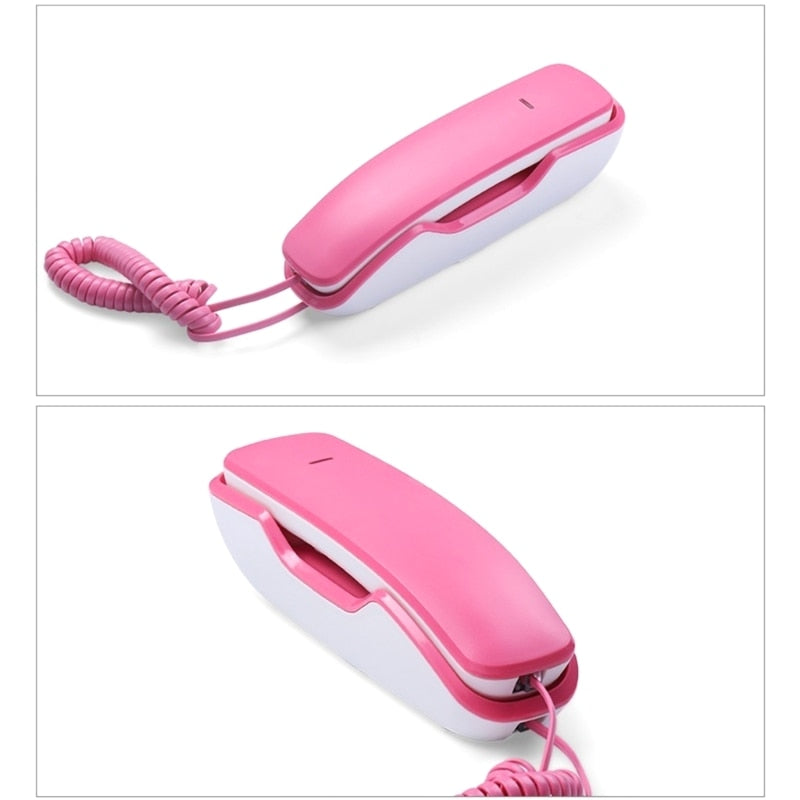 A061 Landline Telephone Sleek Wall Hanging- Design 2 in 1 Push Button Phone for Modern Homes and Offices LX9A