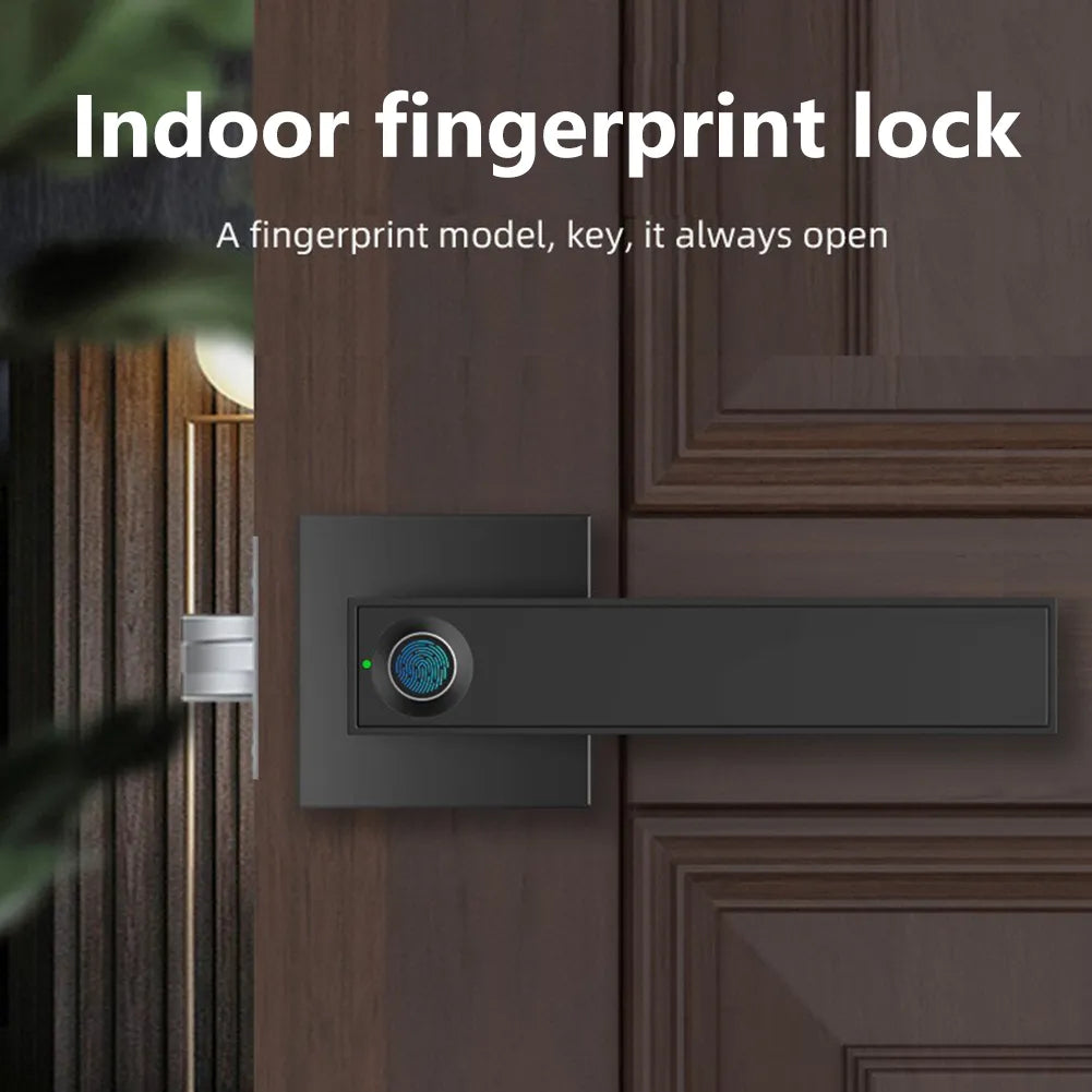 Fingerprint Password Door Lock Electronic Smart Lock Digital Door Security Biometric Handle Lock for Apartment Office With Key