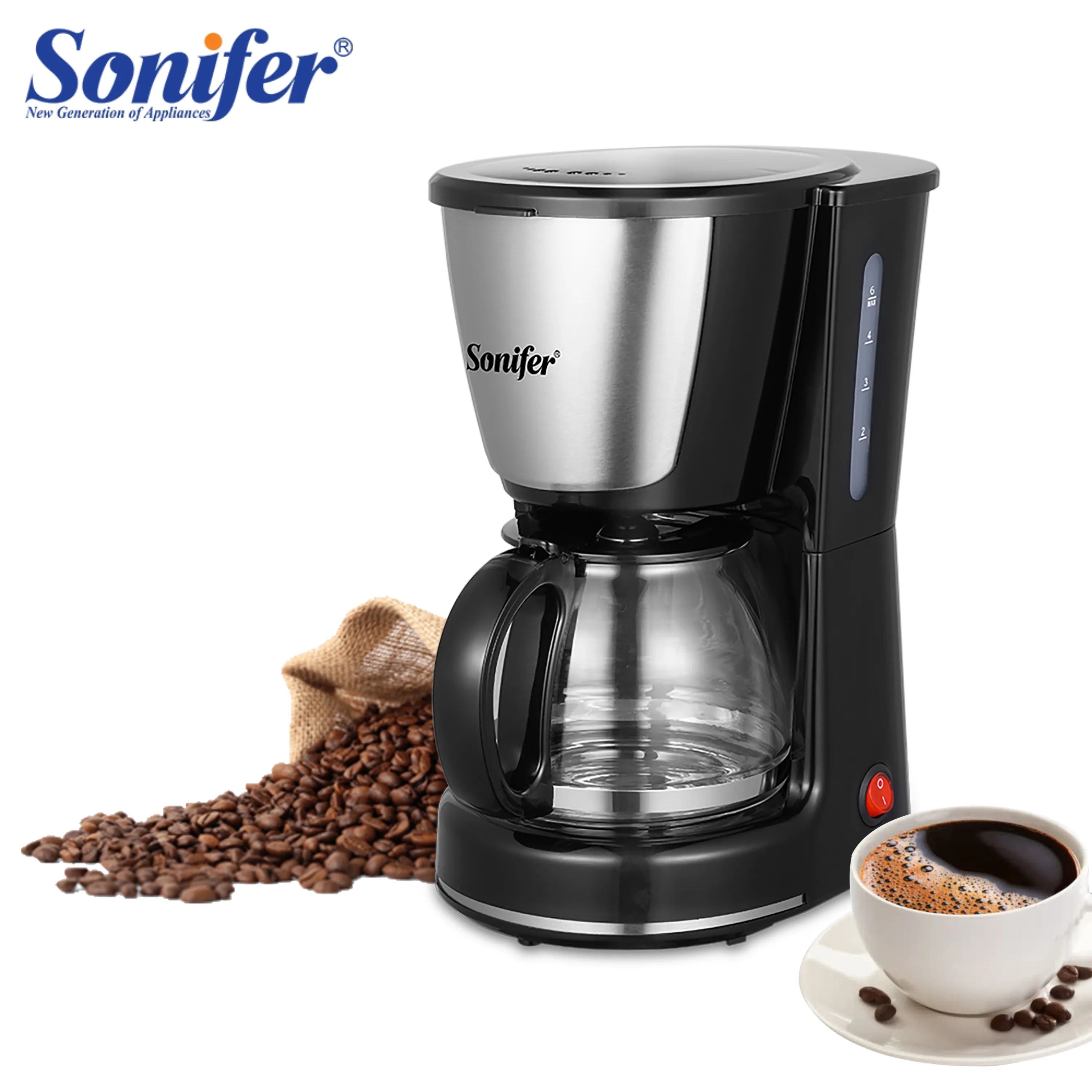 Sonifer 0.75L Electric Drip Coffee Maker 1000W Household Coffee Machine 6 Cup Tea Coffee Pot Milk Coffee Maker for Gift