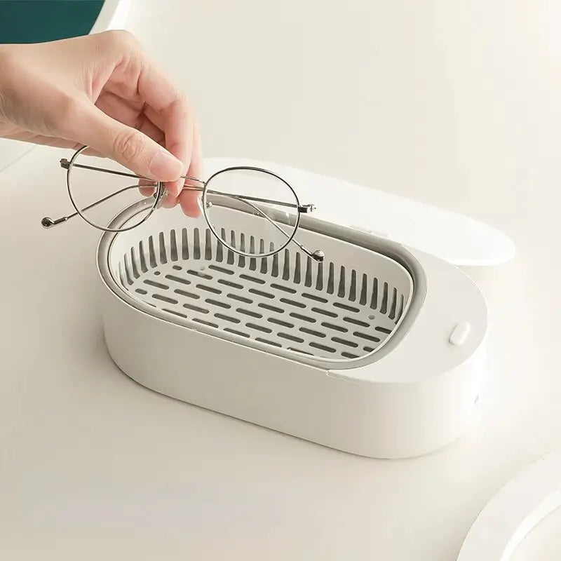 Ultrasonic Cleaner 47k Hz High-frequency Vibration Home Portable Jewelry Eyeglasses Jewelry Cleaning 400ML