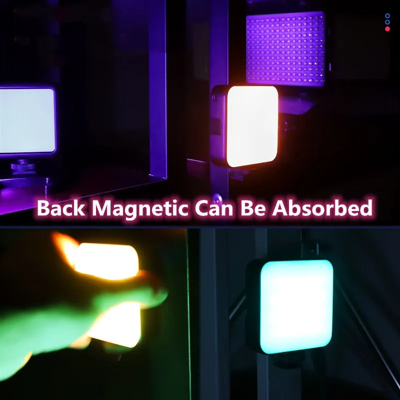 W64 RGB LED Photography Lighting Video Light Magnetic LED Camera Light 25009000K 800LUX 2000mAh