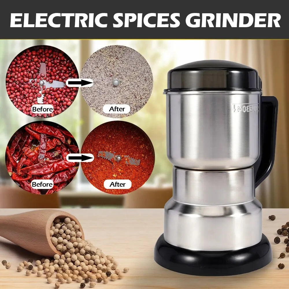 AliExpress Collection High Power Electric Coffee Grinder Kitchen Cereal Nuts Beans Spices Grains Grinder Machine Multifunctional