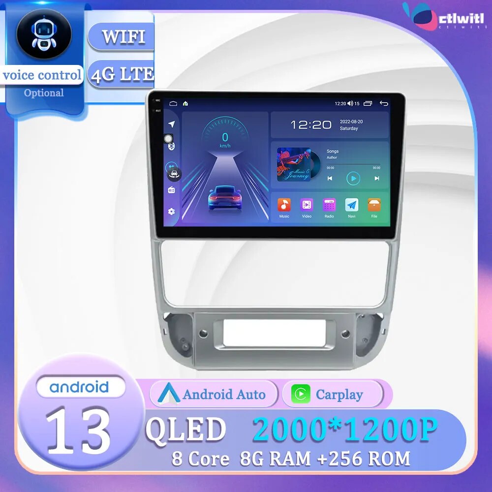 Android 13 for Peugeot 406 1999-2004 Carplay Monitor Touch Screen Navigation GPS  Autoradio Videp Player Multimedia