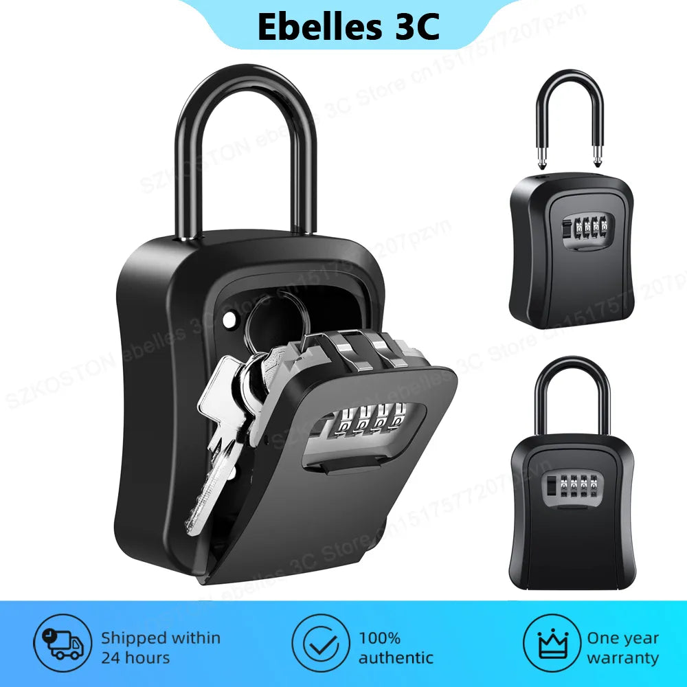 Password Key Box Outdoor Key Safe Box Secret Storage Wall Mounted Metal Hook 4 Digit Combination Security Protection caja fuerte