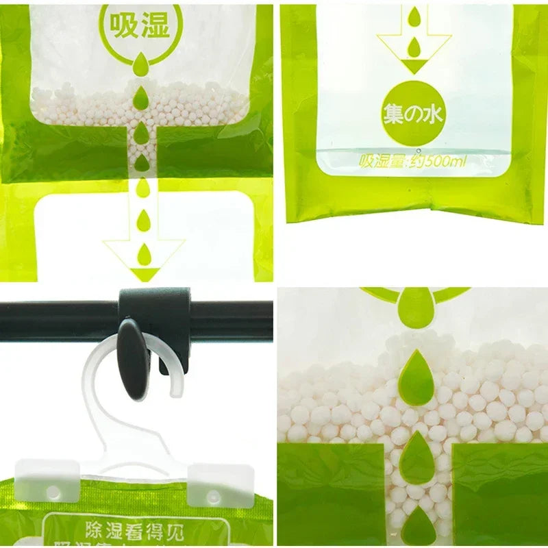 10PCS Moisture Absorbers Portable Dehumidifiers Dry Bag Hangable Closet Indoor Desiccant Effectively Trapping Extra Moisture