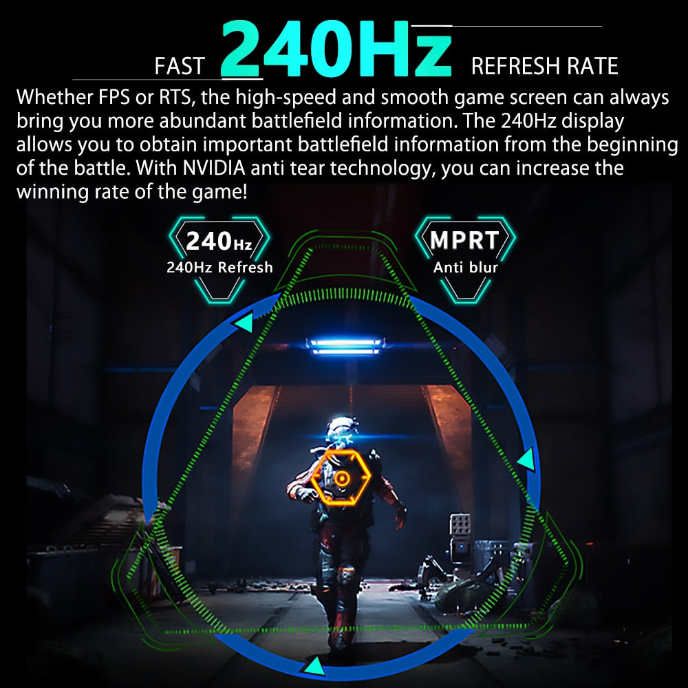 MUCAI 24 Inch Monitor 240Hz LCD Display PC IPS FHD Desktop Gamer Computer Screen Flat Panel HDMI-compatible/DP/1920*1080