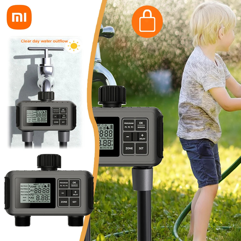 Xiaomi Large Screen Display Irrigation Controller Outdoor Programmable Garden Water Timer Automatic Irrigation System Controller