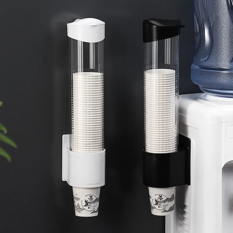 Disposable Paper Cup Dispenser Wall-mounted Plastic Water Dispenser Cup Holder Cup Container Paper Cup Frame Home Organizer