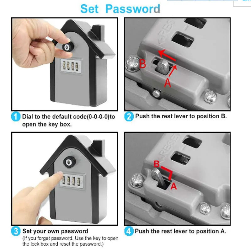 Security lock large anti-theft password box metal storage multi-purpose key safe