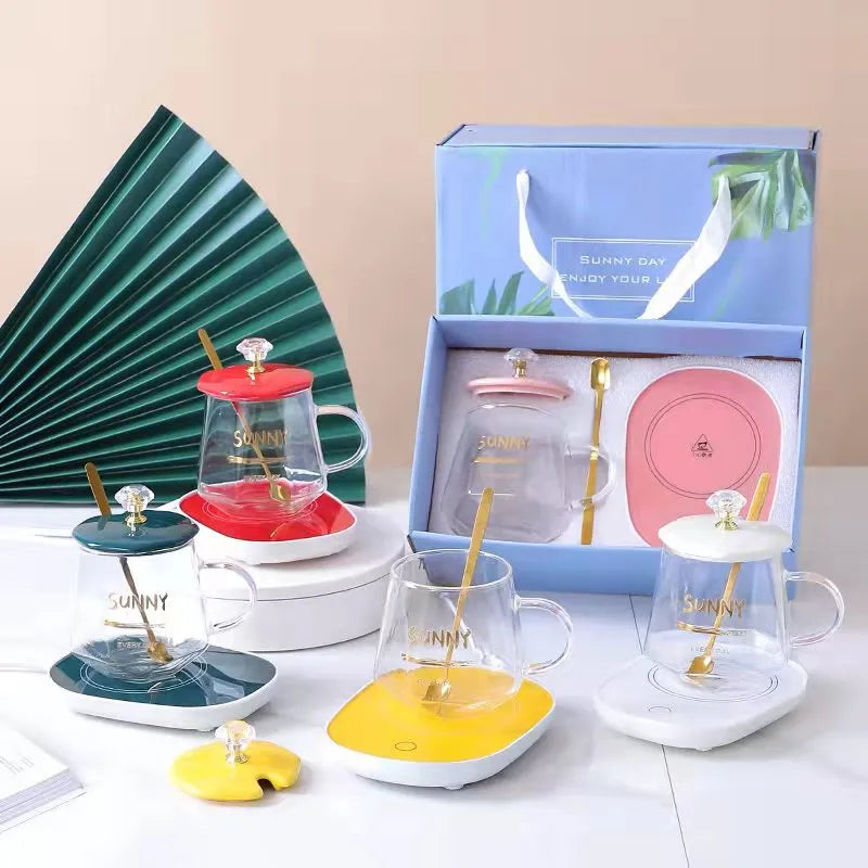 Electric G-Sensor Cup Heater Mug Warmer Mat 55°C Smart Thermostatic Cup Coaster Tea Coffee Milk Heating Dish Pad 220V