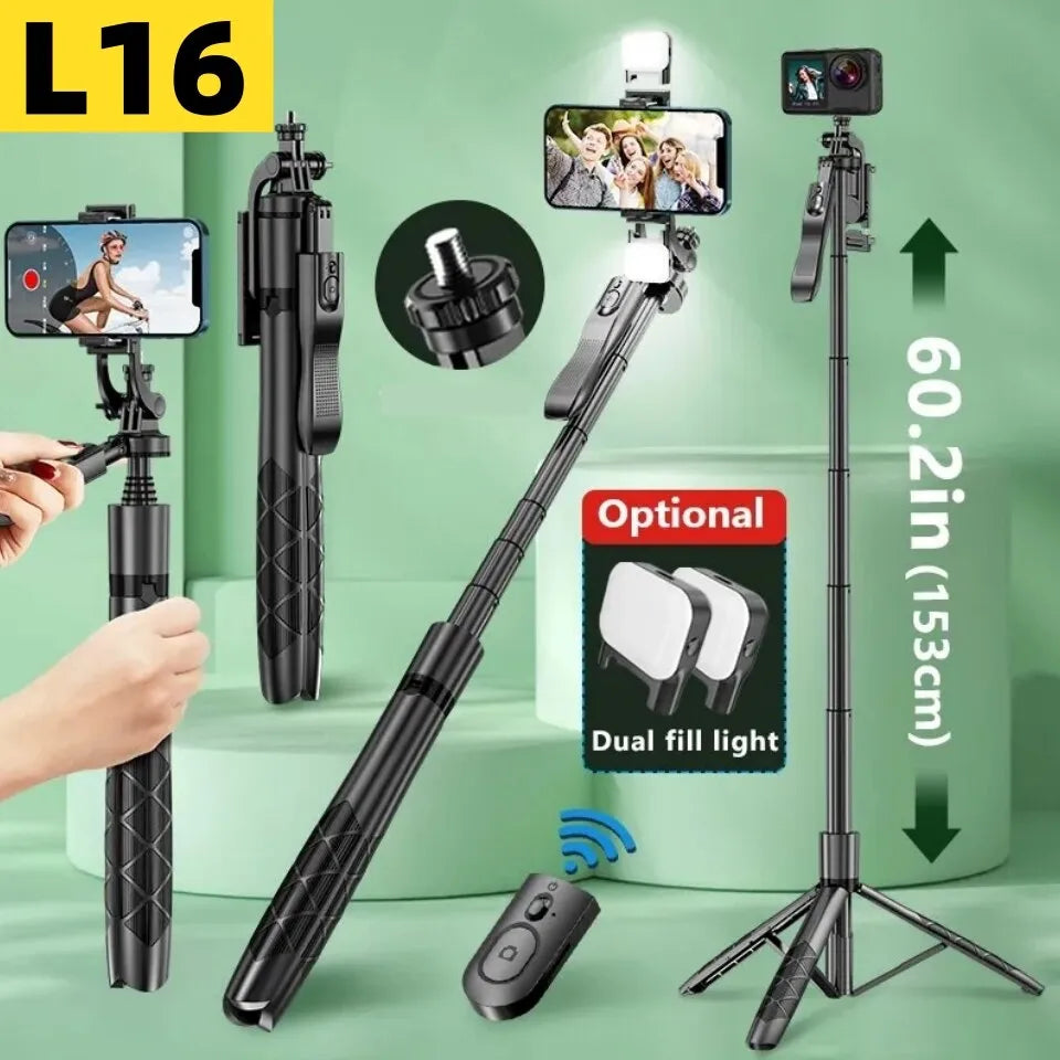 L16 Selfie Stick Tripod Foldable Monopod Wireless Balance Steady Shooting Live For Gopro Action Cameras Smartphone iPhone Xiaomi