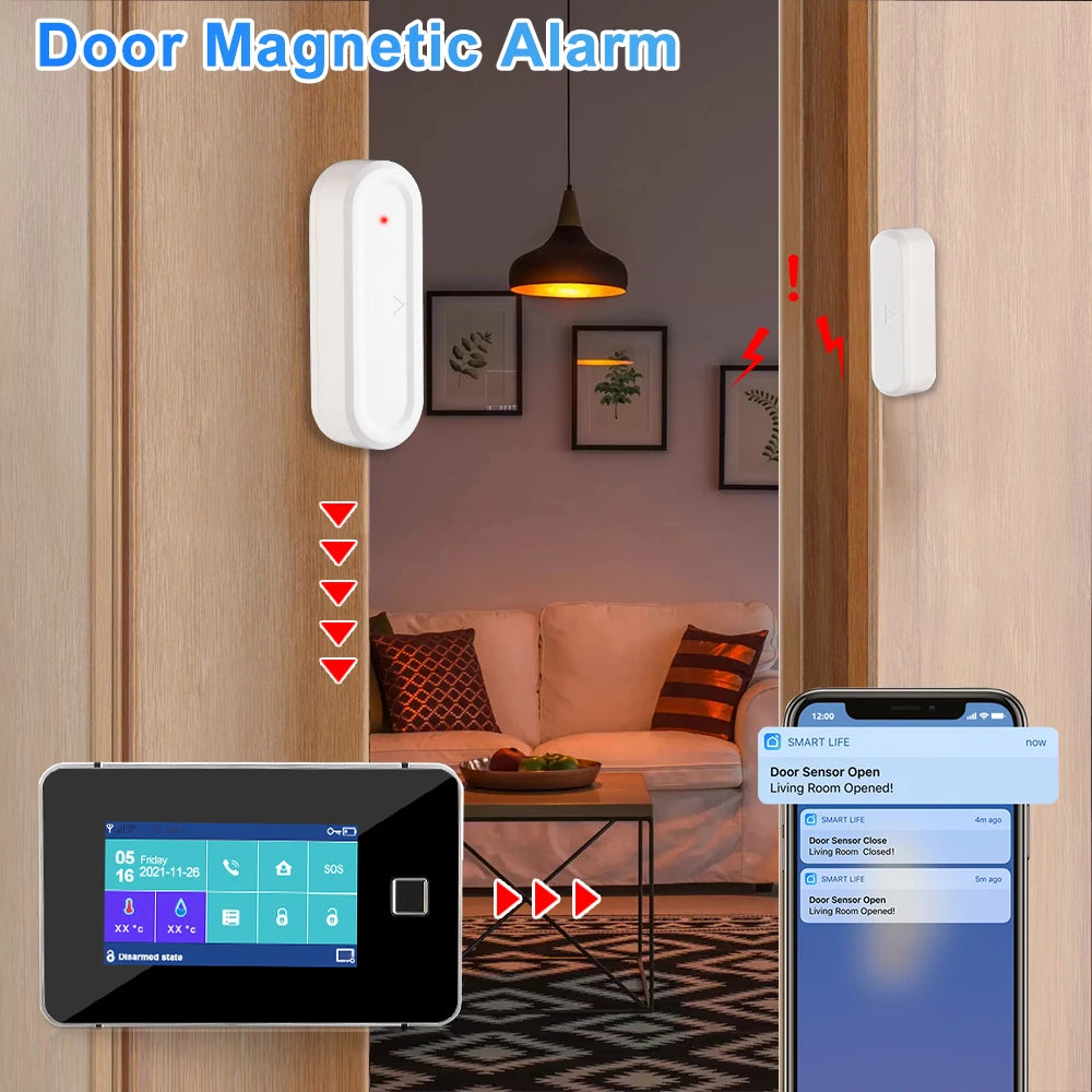 Tomteen 433MHz Door Sensor Wireless Home for Alarm System App Notification Alerts Window Sensor Detector