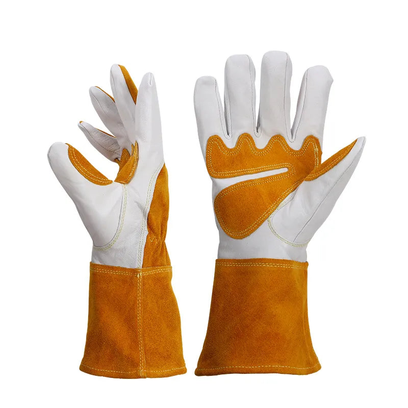 1 Pair Working Welding Working Gloves Hands Protection Thorn Proof Anti-Puncture Wear-Resisting Gardening Gloves