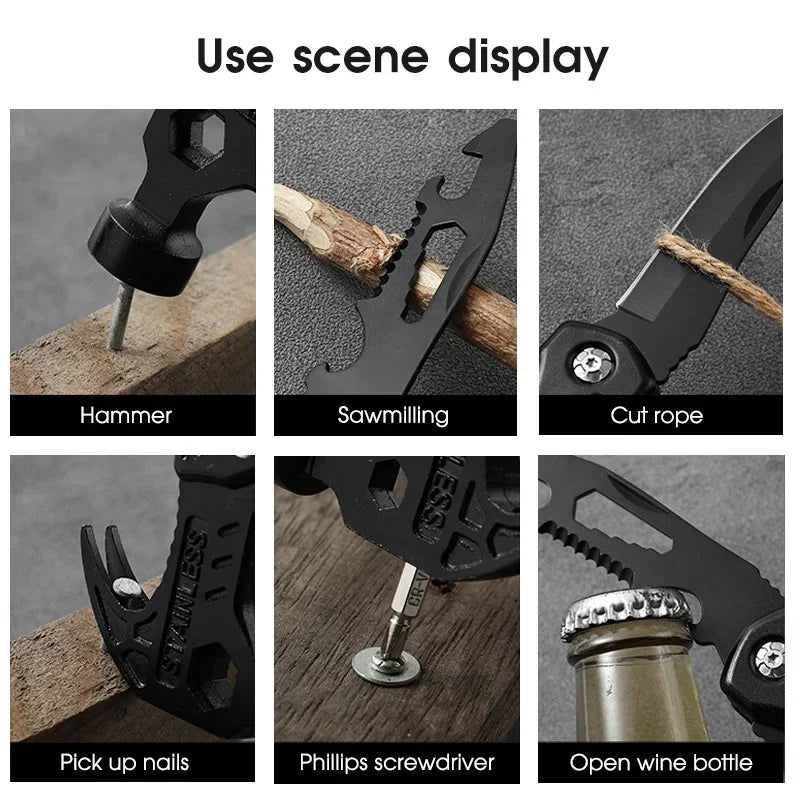 Portable Folding Hammer Small Axe Hammer Camping Pocket Knife Pliers Mini Multifunctional Hunting Camping Survival Outdoor Tool