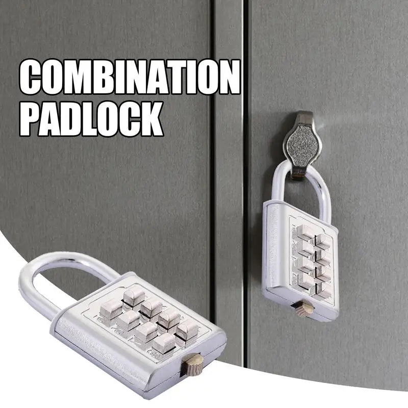 School Locker Lock Button Combination Security Padlock 8/10 Digits Digital Code Padlock For Toolbox Sports Locker Fence Lock