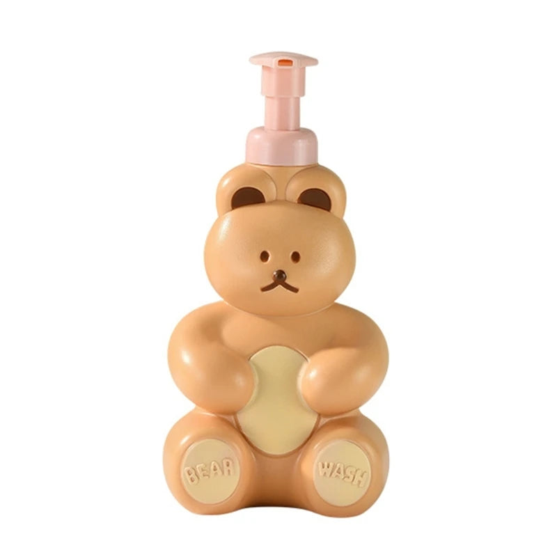 Cartoon Bear Foaming Soap Dispenser Refillable Pump Bottle Bathroom Hand Sanitizers Shampoo Shower Gel Foam Container drop ship