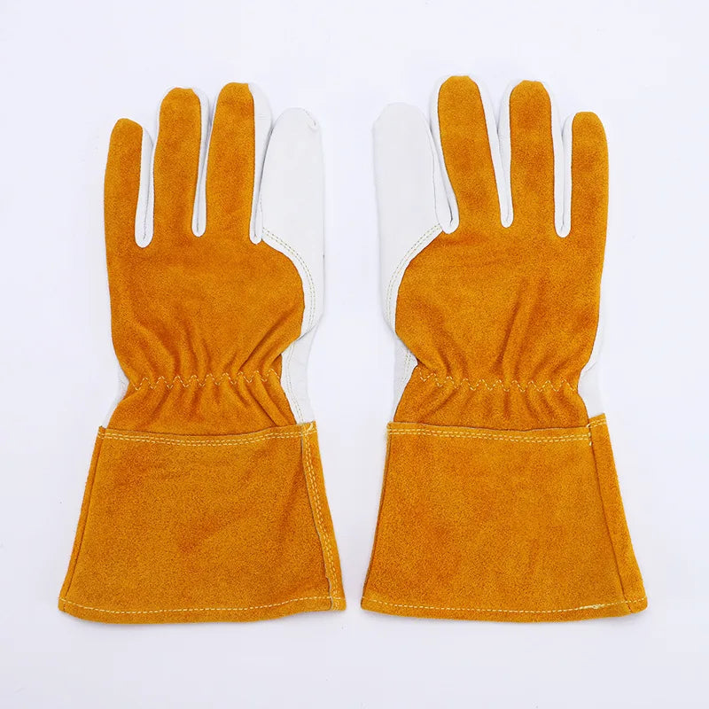 1 Pair Working Welding Working Gloves Hands Protection Thorn Proof Anti-Puncture Wear-Resisting Gardening Gloves